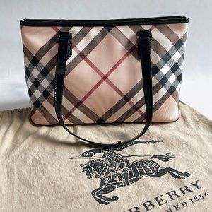 Authentic Burberry Nova Check Tote Bag, Beige